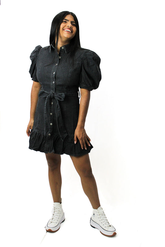 Denim Black Dress
