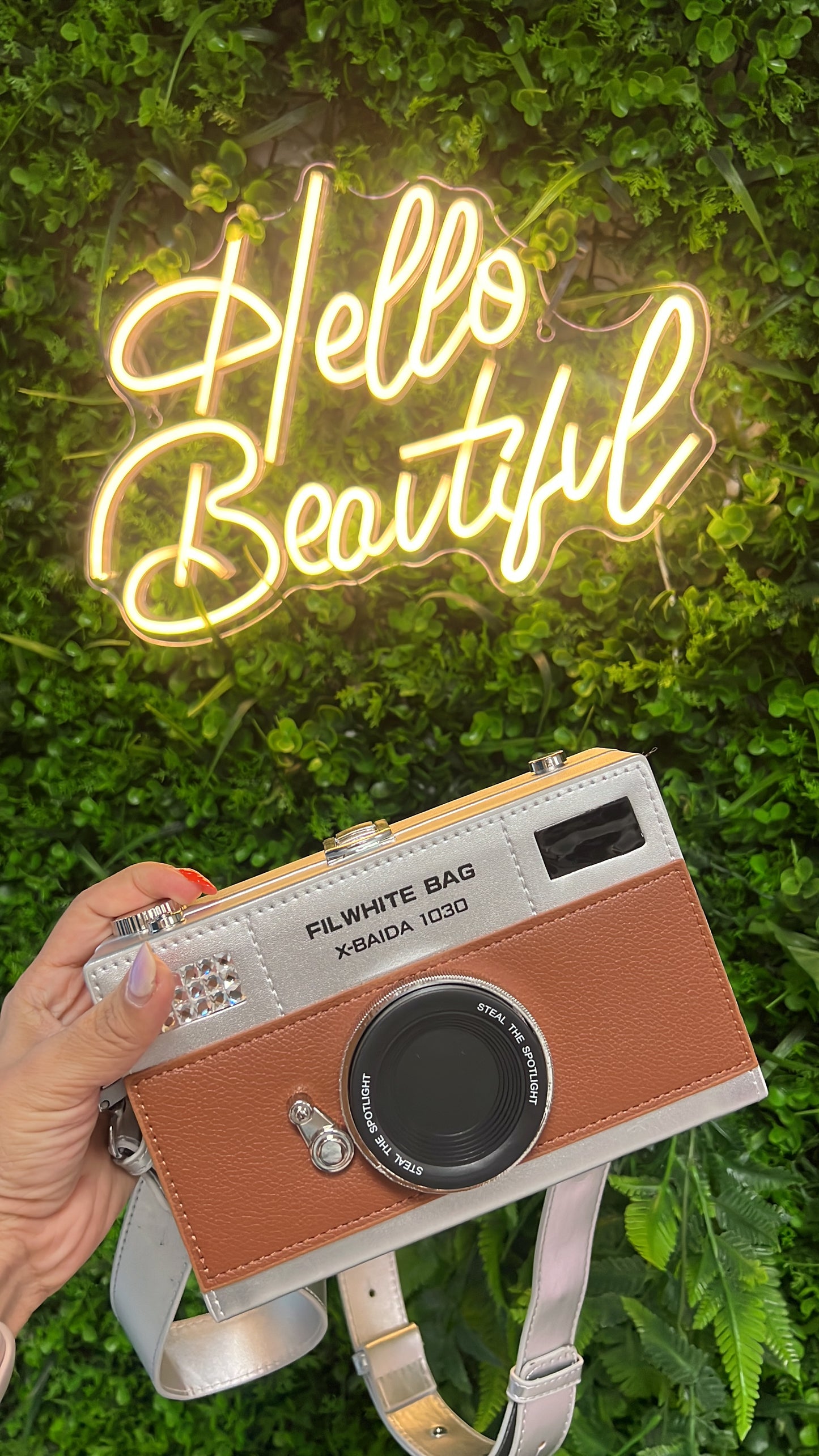 Camara Leather Crossbody silver
