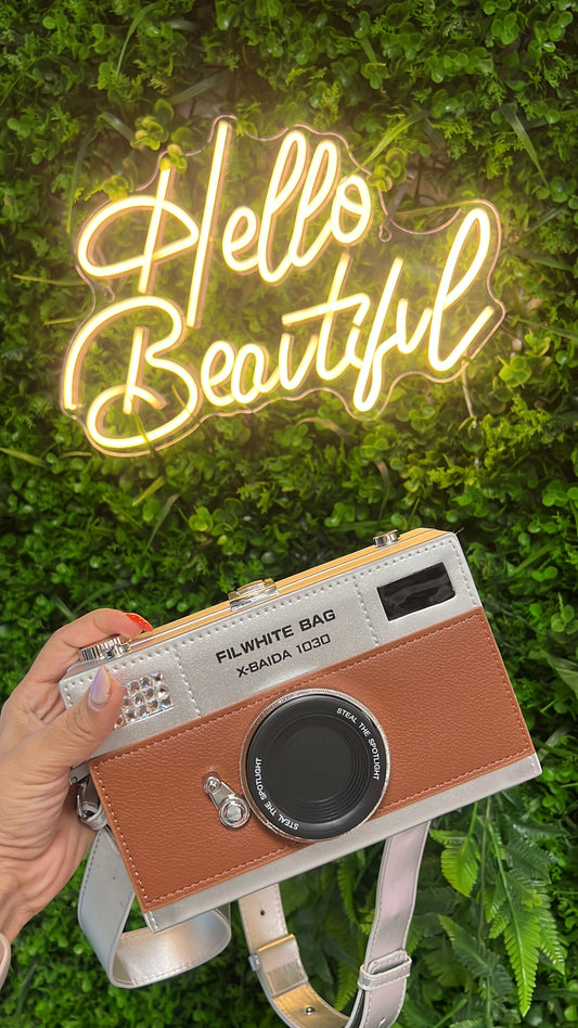 Camara Leather Crossbody silver