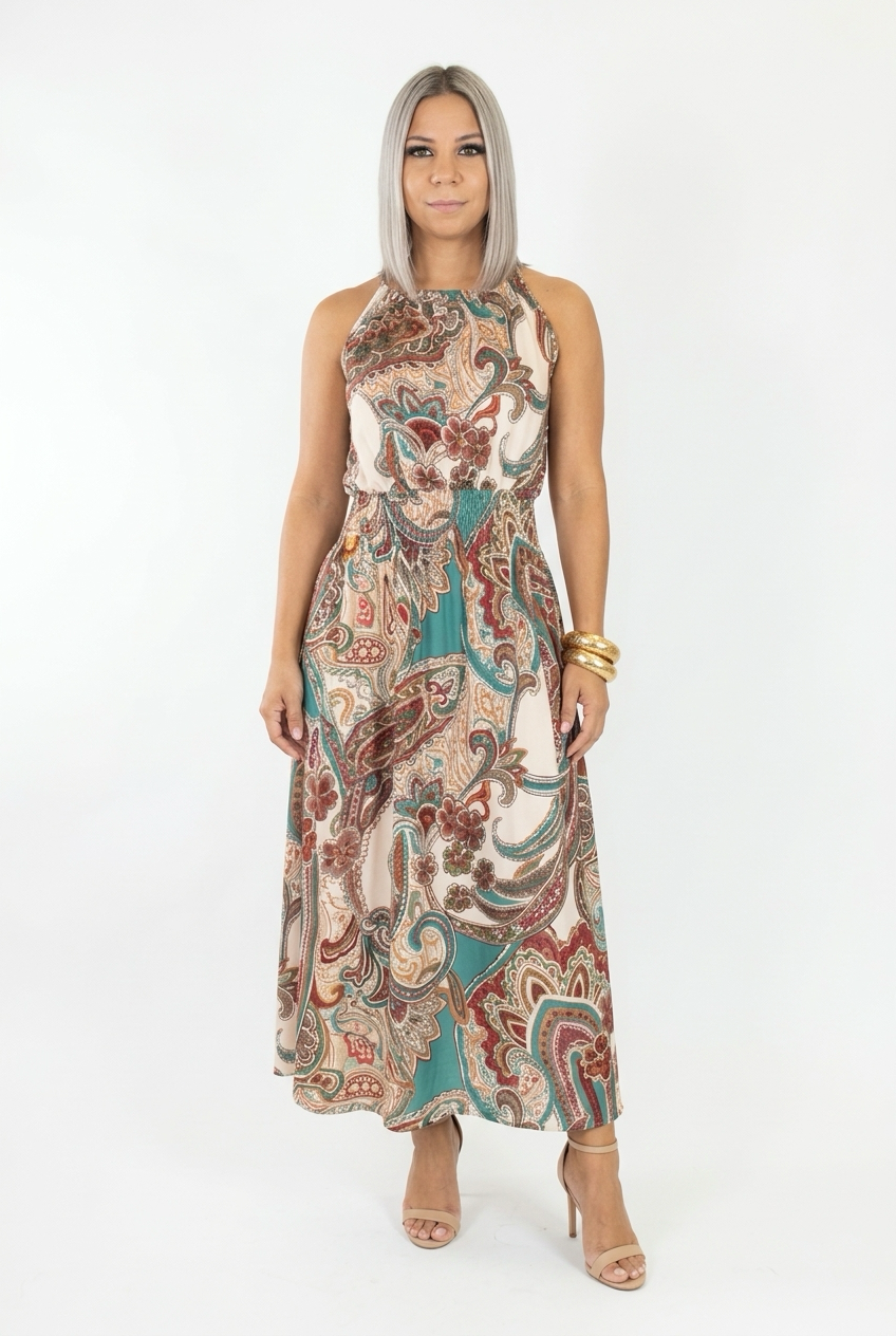 Boho Paisley Maxi Dress