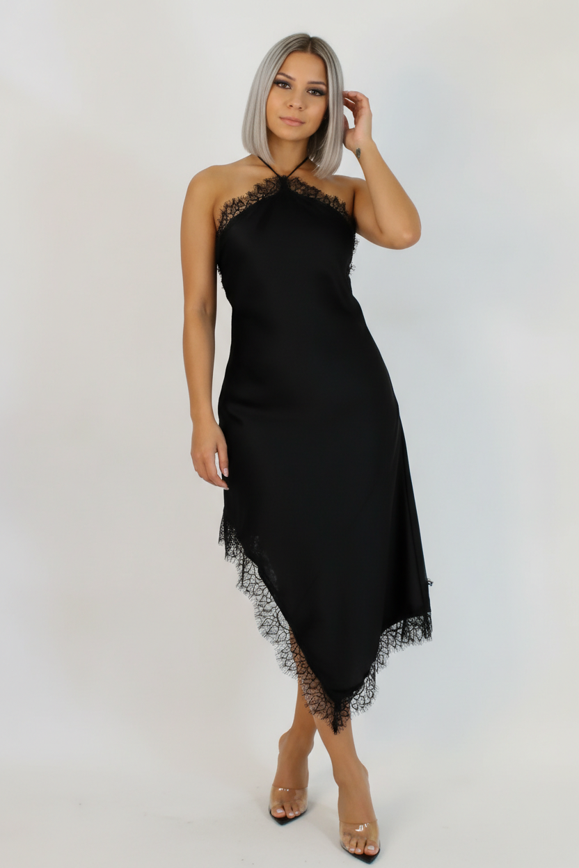 Bellini Midi Dress -BLACK