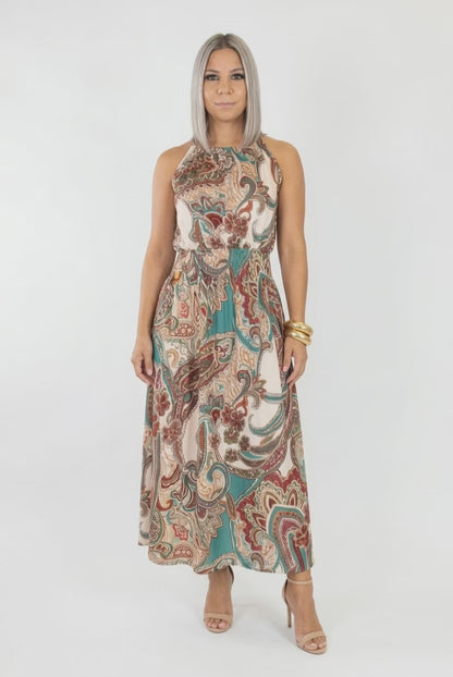 Boho Paisley Maxi Dress