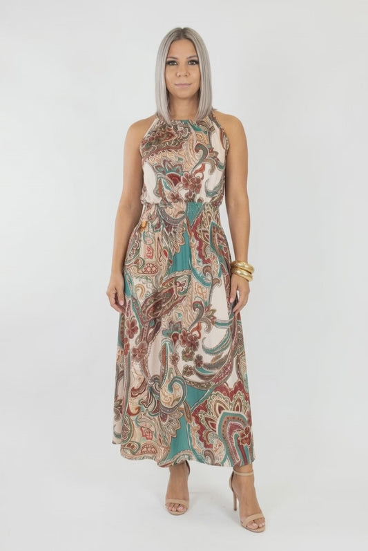 Boho Paisley Maxi Dress